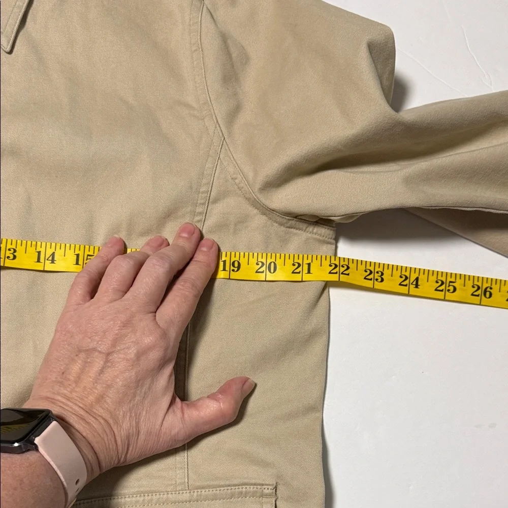 Jones New York Sport Stretch Stylish Khaki Utility Jacket for Women Cotton Large